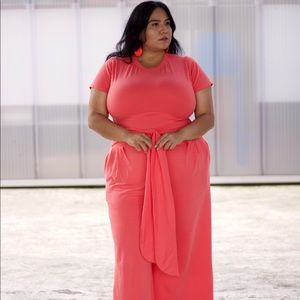 FRONT TIE CULOTTE JUMPSUIT WITH POCKETS